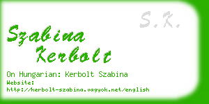 szabina kerbolt business card